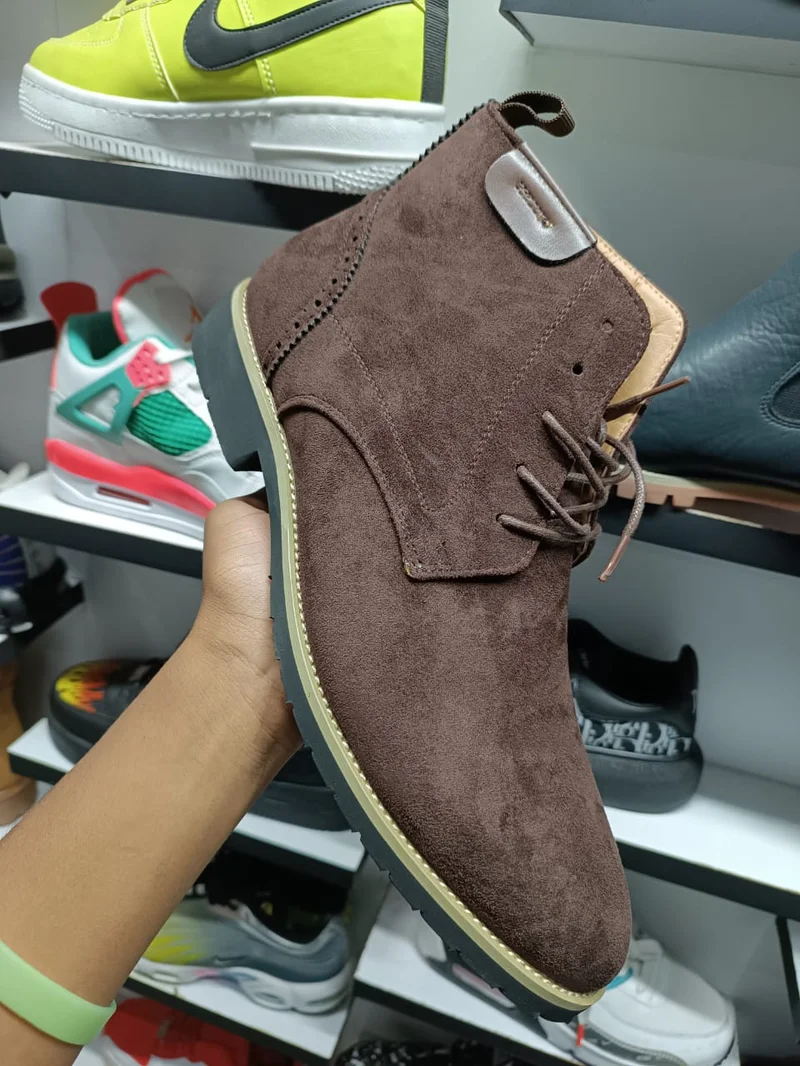 Authentic Brown Suede Leather Boots Mens Cacatua Laced Boots