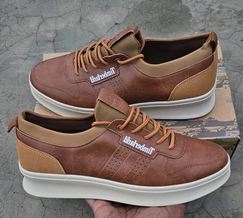 AUTHENTIC Leather Timberland Sneakers-BROWN
