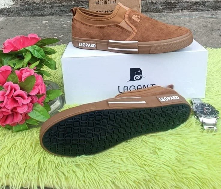 BEAUTY  BROWN   MEN’S LEOPARD SNEAKERS