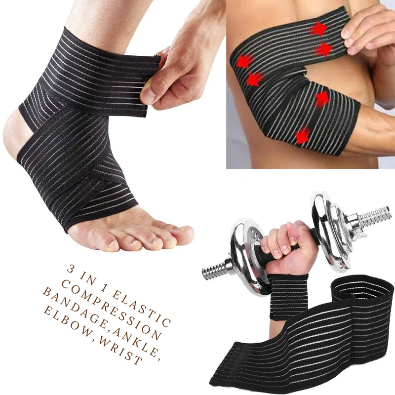 3-in-1 Elastic Ankle,Elbow & Wrist Compression for Stability Pain Relief/Support