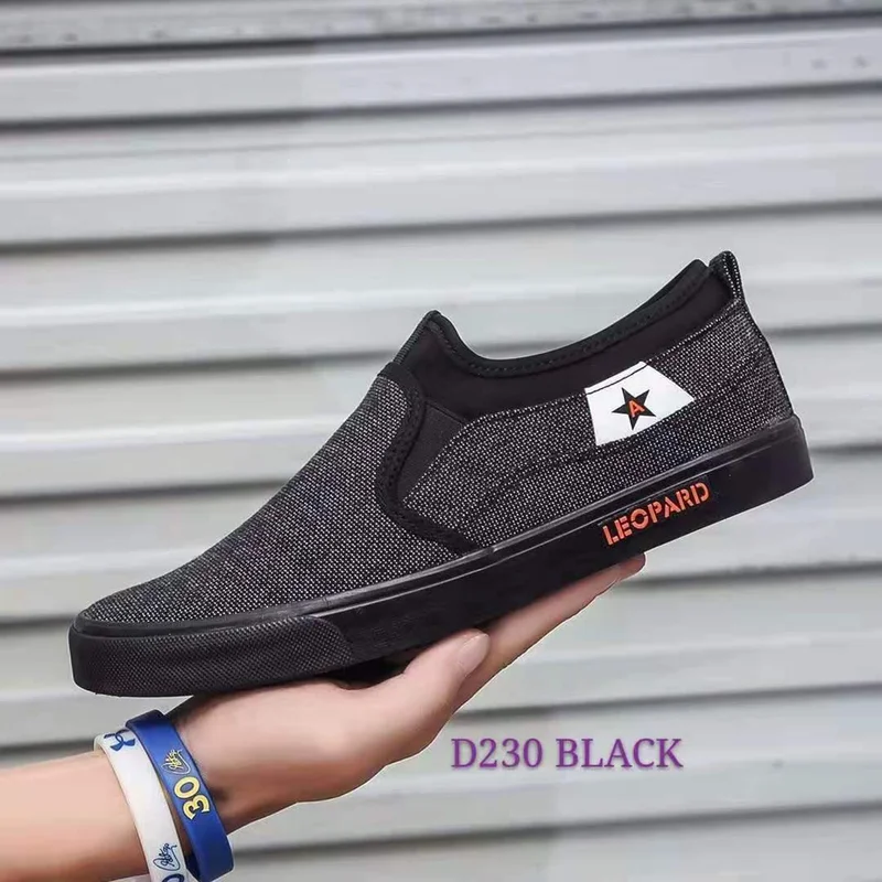 Beauty Leopard Fashion Black Star Mens Quality Rubber Canvas Shoes