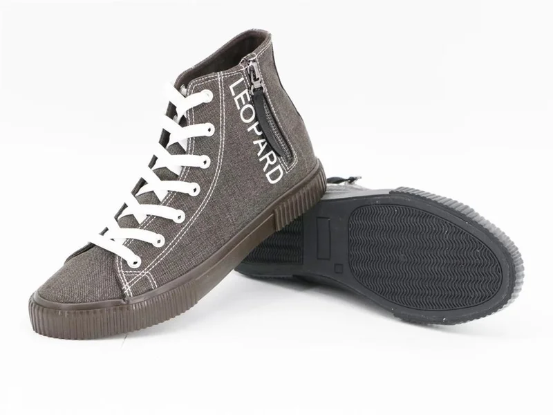 Beauty Leopard High Cut Design Fashion Mens Rubber Canvas Shoes