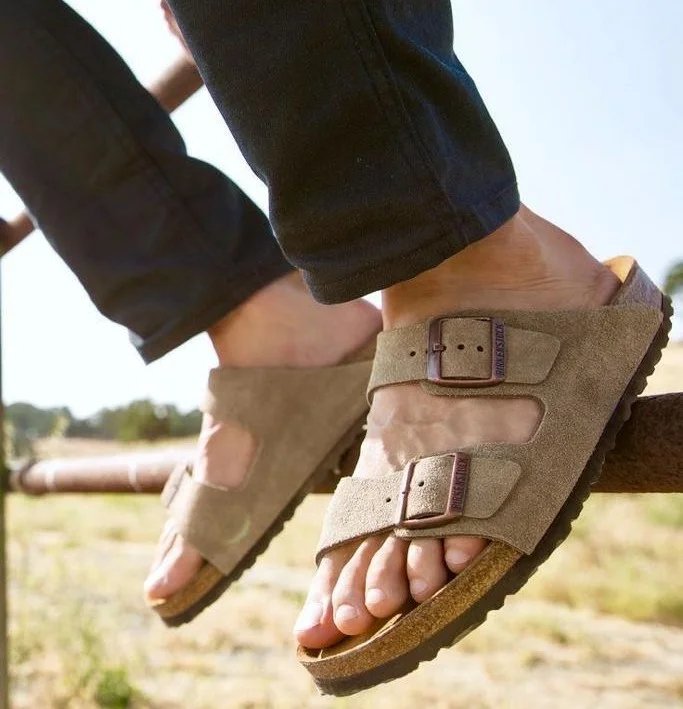 Birkenstock Leather Sandals Arizona Mocha Brown Open Shoes