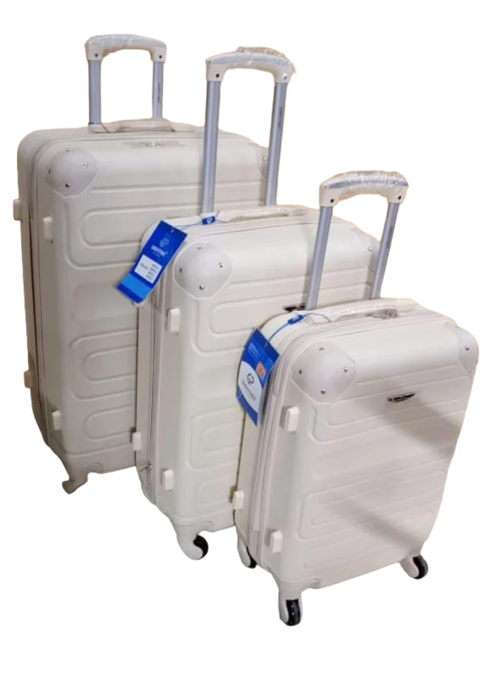 3-Piece Hard Shell Spinner Luggage Set - Off White