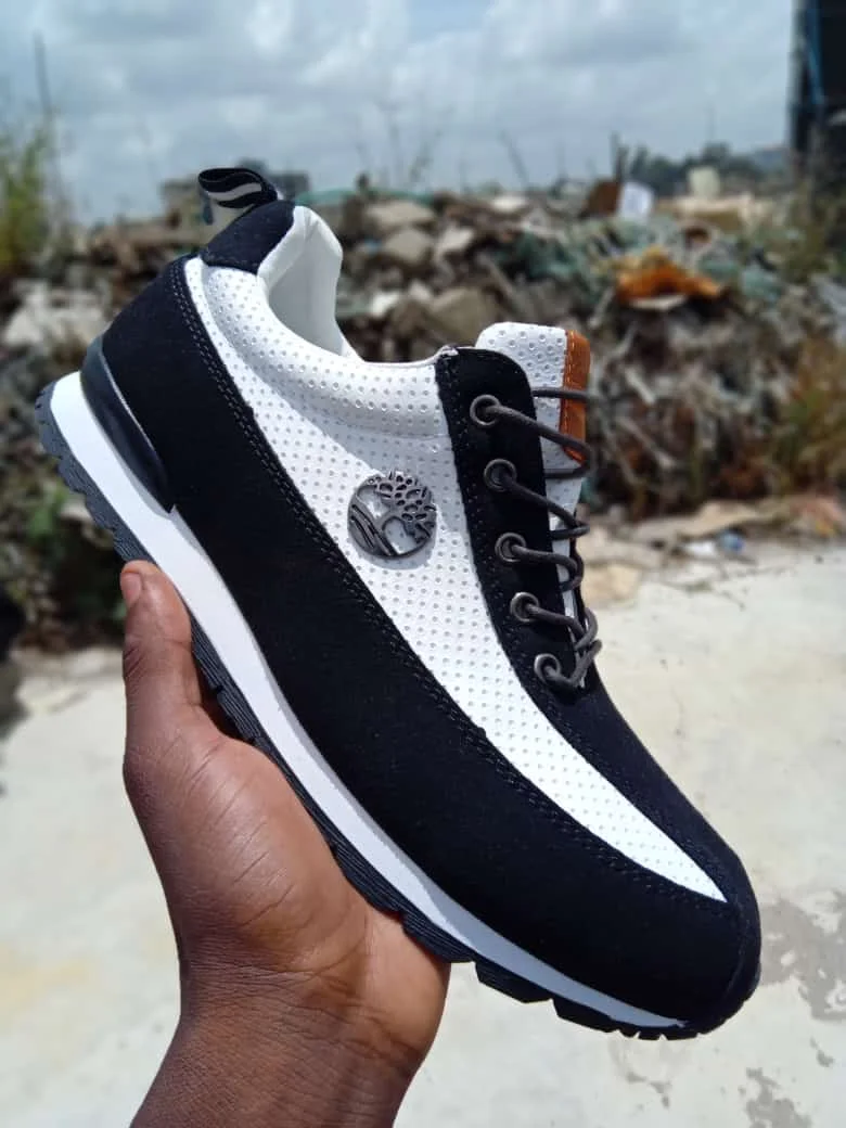 Black and white Premium Leather Casual Low cut Timberland Sport Boots