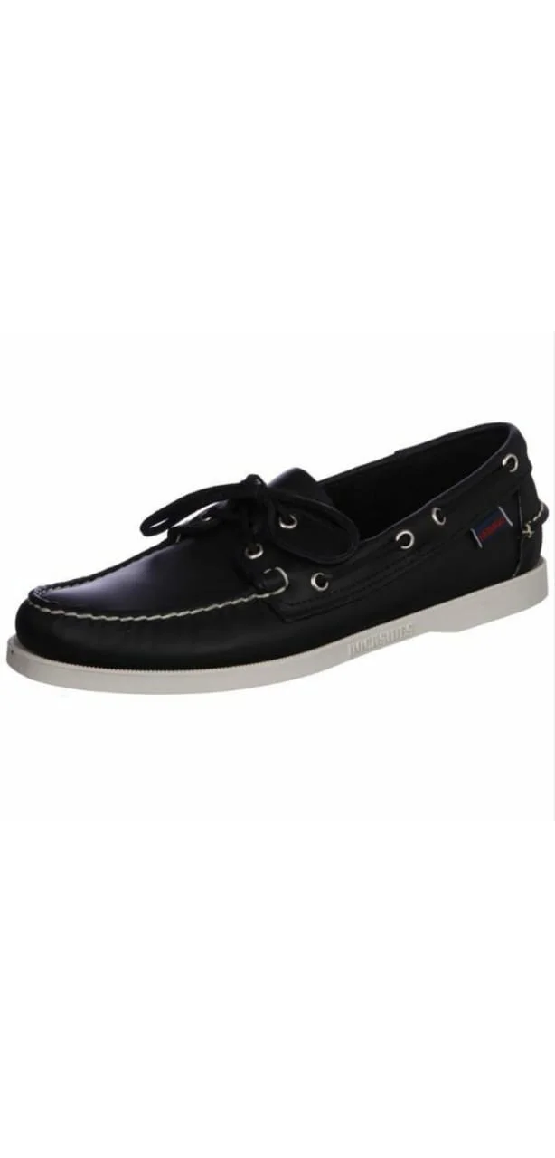 Black and White Sebago Docksides Boat Shoes For Men's